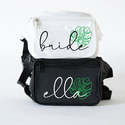 Monstera Bachelorette Party Fanny Packs - Let's Get Tropical Bachelorette Party Favors