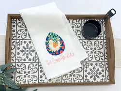 Personalized Easter Hand Towel - Boho Spring Decor - Easter Decor