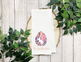 Personalized Easter Egg Kitchen Tea Towel - Several Options Available - Boho Floral Spring Decor