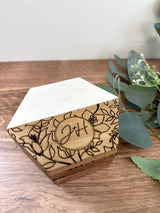 Christmas Gift - Custom Wedding Gift - Personalized Coasters - Anniversary Gift - Personalized Wood and Marble Coasters - Gift for Wife