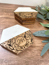 Christmas Gift - Custom Wedding Gift - Personalized Coasters - Anniversary Gift - Personalized Wood and Marble Coasters - Gift for Wife