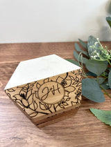 Christmas Gift - Custom Wedding Gift - Personalized Coasters - Anniversary Gift - Personalized Wood and Marble Coasters - Gift for Wife
