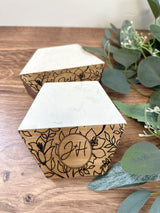Christmas Gift - Custom Wedding Gift - Personalized Coasters - Anniversary Gift - Personalized Wood and Marble Coasters - Gift for Wife