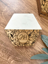 Christmas Gift - Custom Wedding Gift - Personalized Coasters - Anniversary Gift - Personalized Wood and Marble Coasters - Gift for Wife
