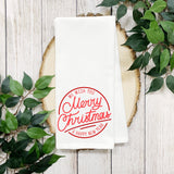 Merry Little Christmas Kitchen Towel - Christmas Tea Towel - Christmas Decor - Custom Christmas Towel - Christmas Gift - Gift for Her