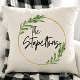 Mothers Day Gift for Her - Personalized Family Name Pillow - Gift for Her - Personalized Name Pillow - Custom Pillow - Wreath Pillow