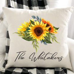 Personalized Sunflower Pillow - Christmas Gift for Her - Personalized Name  Pillow - Custom Pillow - Sunflower Decor - Sunflower Gift
