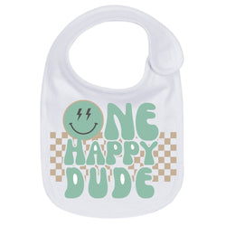 One Happy Dude - One Happy Dude Tan Birthday Bib - One Happy Dude Themed Birthday - Cake Smash Prop