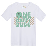 One Happy Dude Birthday Outfit - One Happy Dude Tan Birthday Bib - One Happy Dude Themed Birthday - Cake Smash Prop