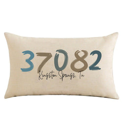Zip Code Throw Pillow - Housewarming Gift - New Home Gift - Realtor Gift - Custom City and State Gift