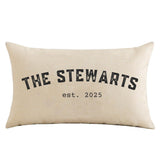 Custom Family Name Pillow - Personalized Wedding Shower Gift for Couples
