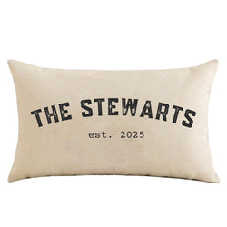Personalized Family Name Pillow - Custom Wedding Shower Gift for Couples