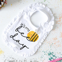 First Bee Day Birthday Bib - Bee Themed Birthday - Cake Smash Prop