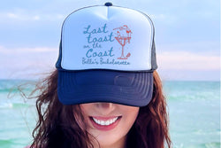 Last Toast on the Coast Trucker Hat – Personalized Bachelorette Beach Hat