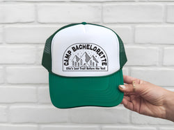 Camp Bachelorette Custom Trucker Hats – Personalized Bachelorette Party Hats
