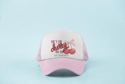 Cherry on Top Bachelorette Hats - She's the Cherry on Top Trucker Hat – Cherry Bachelorette Theme