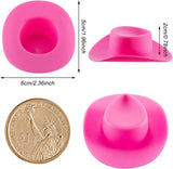 Set of Mini Disco Cowgirl Hats - Pink Cowboy Hat Party Favors for Drink Tops