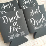 Drunk in Love - Singe Sided - Personalized Custom Bachelorette Party Can Coolers