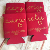Name & Heart - Personalized Custom Bachelorette Can Coolers