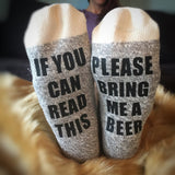 If You Can Read This Please Bring Me a Beer Socks - Gift for Beer Lover - Gift for Mom - Gift for Dad - Valentines Day Gift