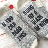 Wine Socks - If You Can Read This Bring Me Wine Socks - Gift for Women - Christmas Gift - Bring Me Wine Socks - Gift for Mom