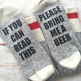Wine Socks - Mothers Day Gift - Birthday Gift - If You Can Read This Bring Me a Beer -  Gift for Her  - Gift Under  15 - Gift for Mom