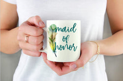Personalized Custom Coffee Mug - Bridesmaid Gift - Dreamcatcher / Feather