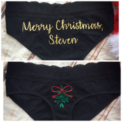 Personalized Christmas Panties - Christmas Gift for Him - Stocking Stuffer - Christmas Lingerie - Christmas Gifts for Husband - Christmas