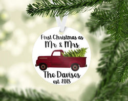 Our First Christmas Ornament - First Married Christmas Ornament - Newlywed Christmas Ornament -  Christmas Decor - Christmas Ornament