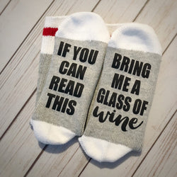Wine Socks - If You Can Read This Bring Me Wine Socks - Gift for Women - Christmas Gift - Bring Me Wine Socks - Valentines Day for Her