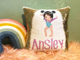 Personalized Gymnastics Sequin Pillow - Custom Name Pillow Gymnastics