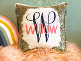 Monogram Sequin Pillow Gift - Monogrammed Sequin Flip Pillow
