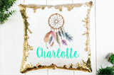Dreamcatcher Sequin Pillow - Personalized Flip Pillow