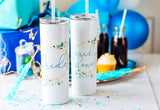 Personalized Custom Geometric Floral Bridesmaid Tumblers - Bridesmaid Gift