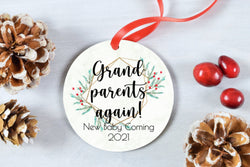 Pregnancy Announcement for Grandparents - Pregnancy Announcement - Pregnancy Announcement - Pregnancy Announcement Christmas Ornament