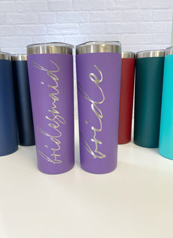 Personalized Engraved Tumbler - Skinny Tumblers - Engraved Tumbler - Custom Wedding Party Gifts - Personalized Christmas Gift