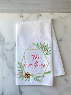 Personalized Christmas Kitchen Towel - Personalized Tea Towel - Christmas Decor - Custom Christmas Towel - Personalized Christmas Gift