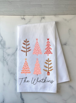 Personalized Christmas Tree Kitchen Towel - Personalized Tea Towel - Christmas Decor - Custom Christmas Towel - Personalized Christmas Gift