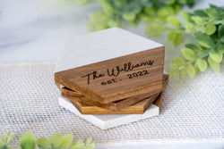Personalized Wood & Marble Coasters