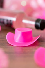 Set of Mini Disco Cowgirl Hats - Pink Cowboy Hat Party Favors for Drink Tops